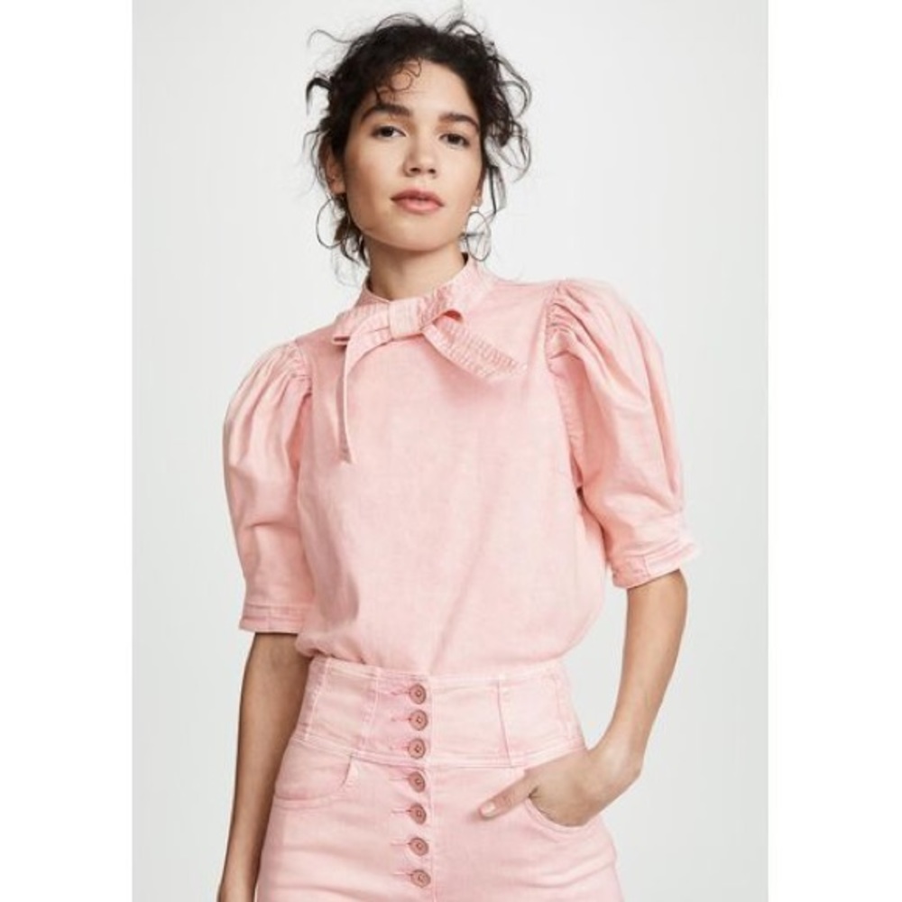 Ulla Johnson pink acid wash 100% cotton shirt
